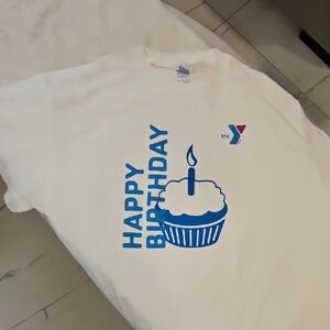 YMC White Birthday T-Shirt Men's size large